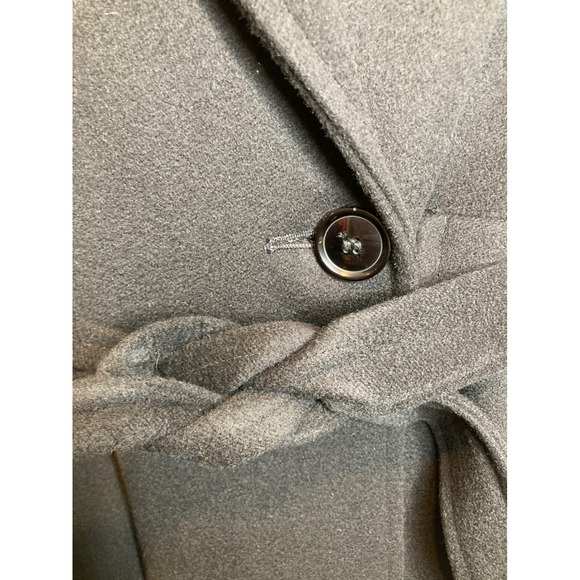 Sofia Cashmere Womens Black Wool Cashmere Blend Belted Trench Coat Size 10 - Picture 10 of 14